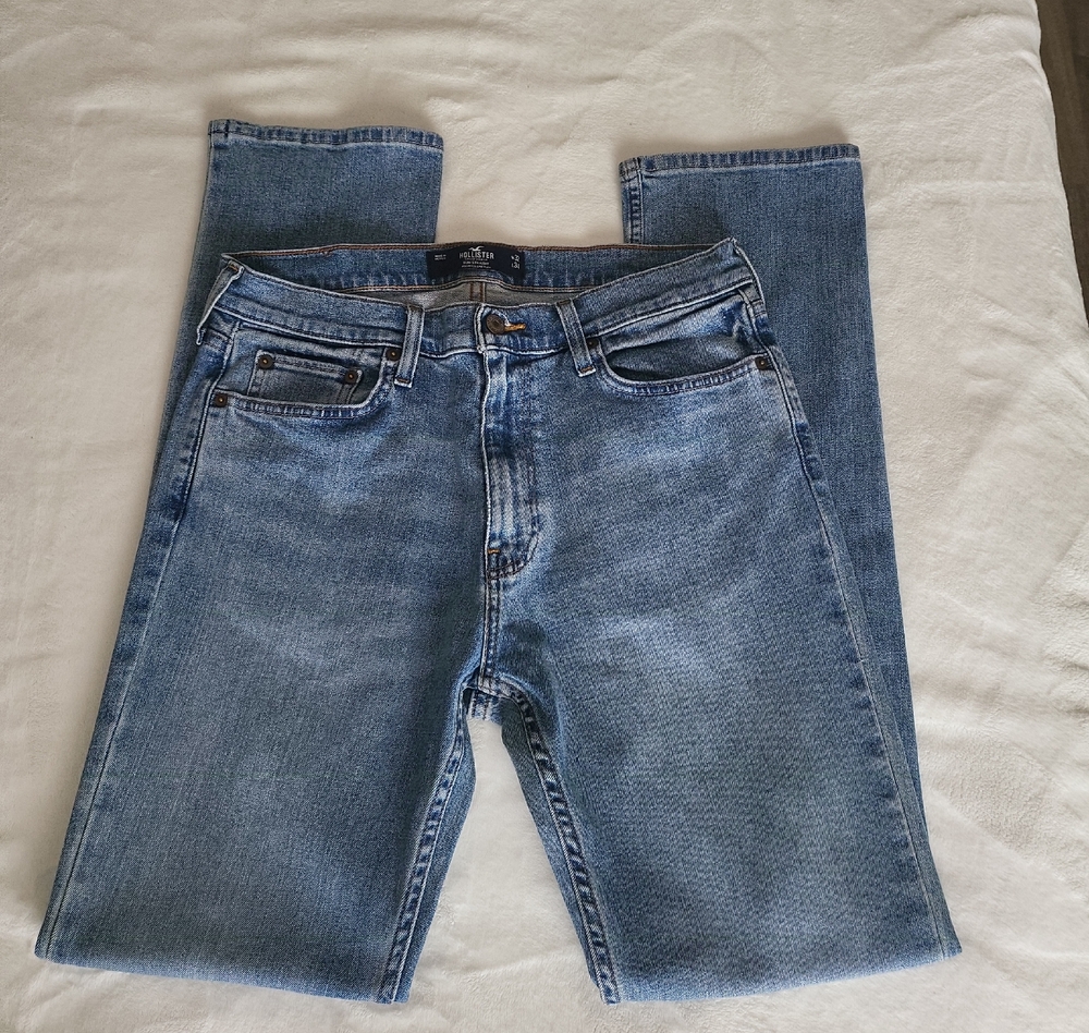 Hollister Epic Flex Men's  Blue Slim Straight Jeans